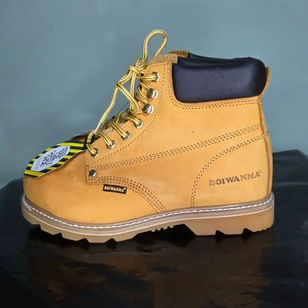 BOIWANMA Steel Toe Work Boot Men's Size: 8.5 M